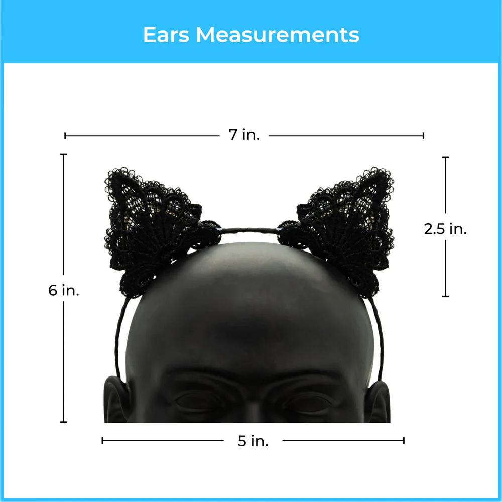 Black Lace LED Cat Ears - Image 4