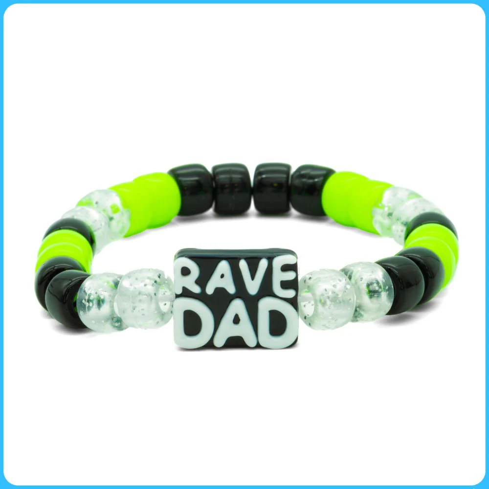 Black Rave Dad Kandi Bracelet