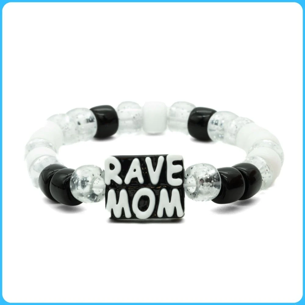 Black Rave Mom Kandi Bracelet
