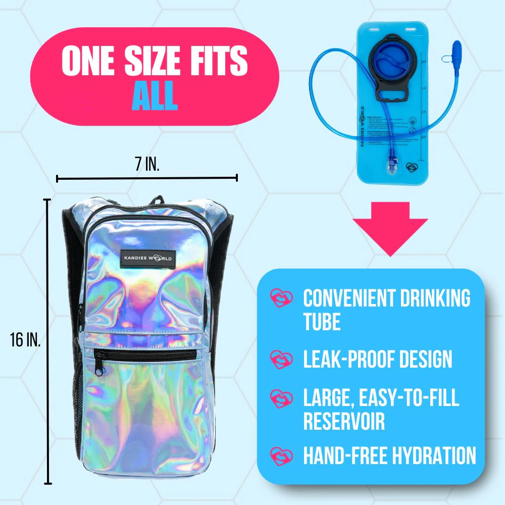 Blue Holographic Hydration Pack - Image 3