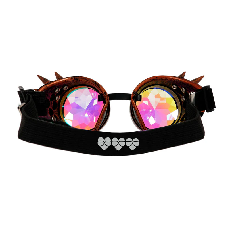 Bronze Steampunk Kaleidoscope Round Goggles - Image 3