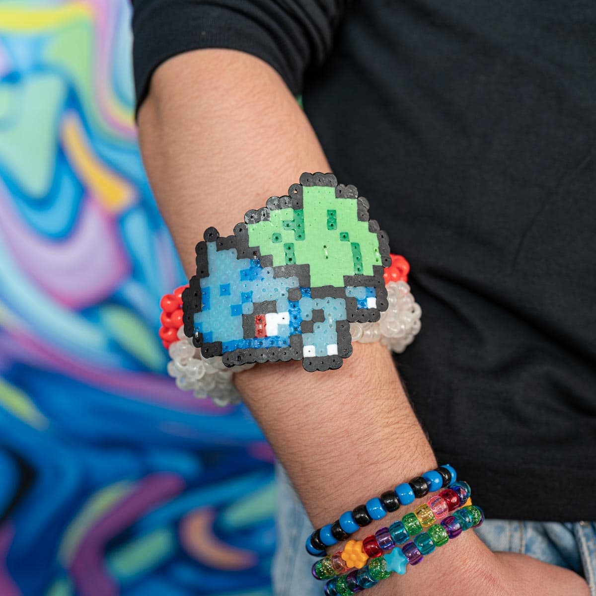 Bulbasaur Kandi Cuff Bracelet - Image 5