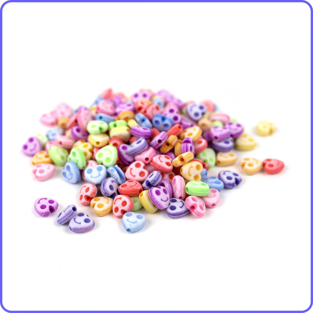 Pastel Smiley Heart Beads - 150/Pack - Image 2