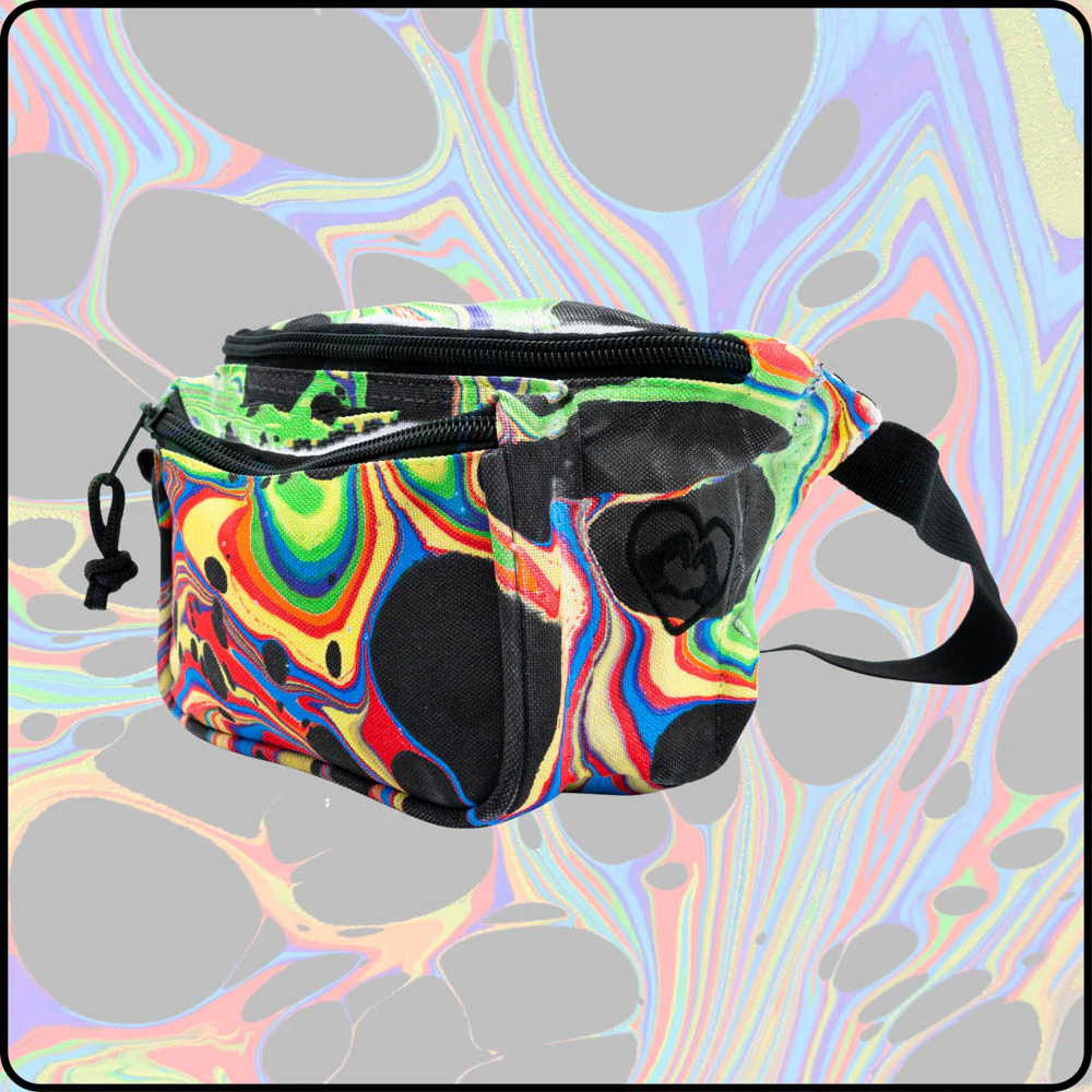 Dark Rainbow RGB Hydro-Dipped Fanny Pack - Image 2