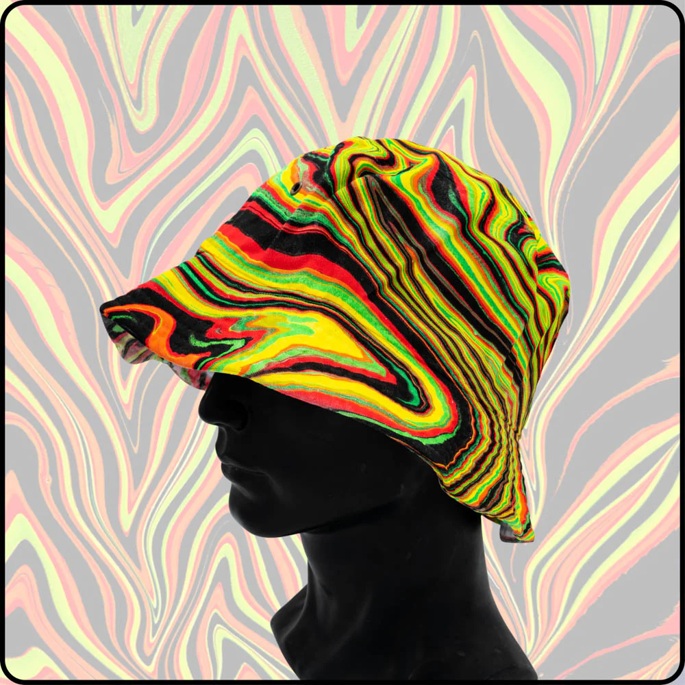 Fire Lines RGB Hydro-Dipped Bucket Hat - Image 2