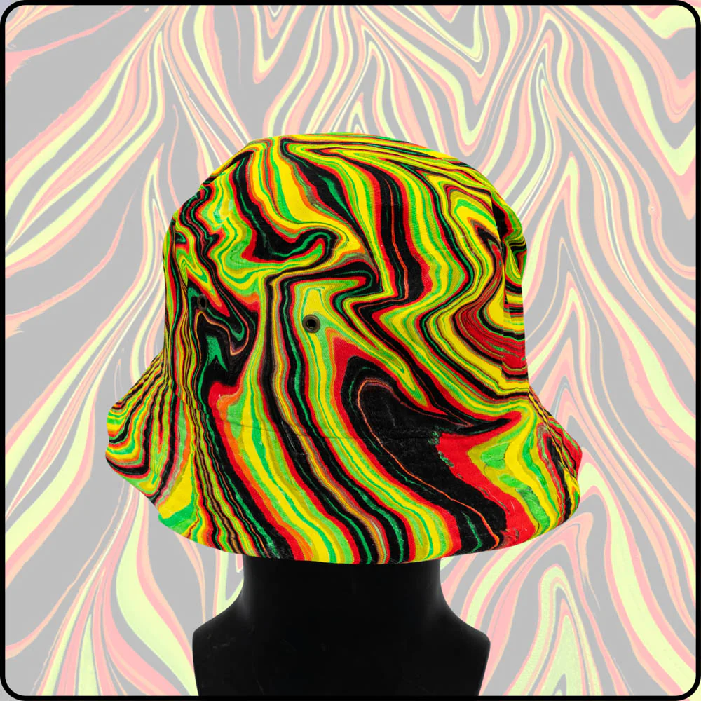 Fire Lines RGB Hydro-Dipped Bucket Hat - Image 3