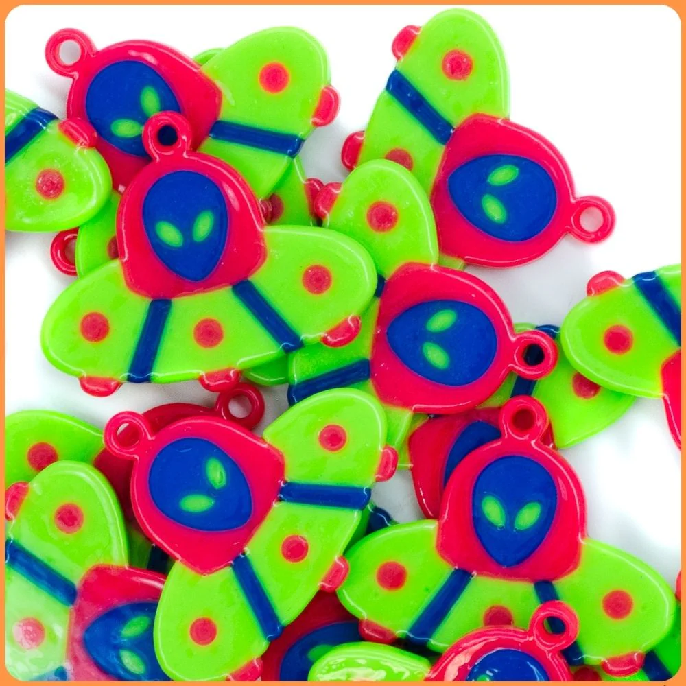 Green/Blue Spaceship Custom Charms