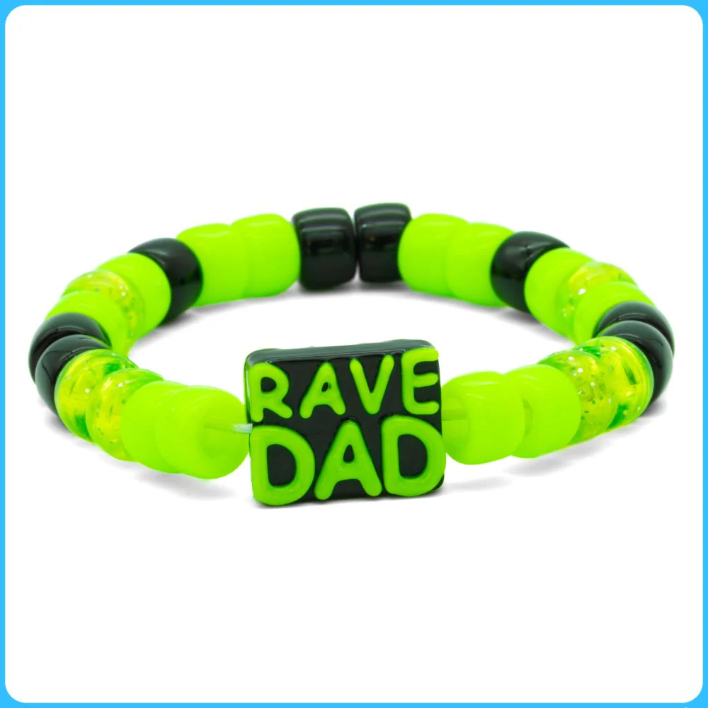Green Rave Dad Kandi Bracelet