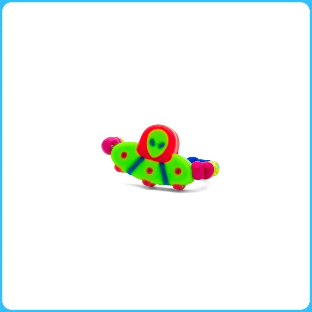 Green Spaceship Kandi Ring