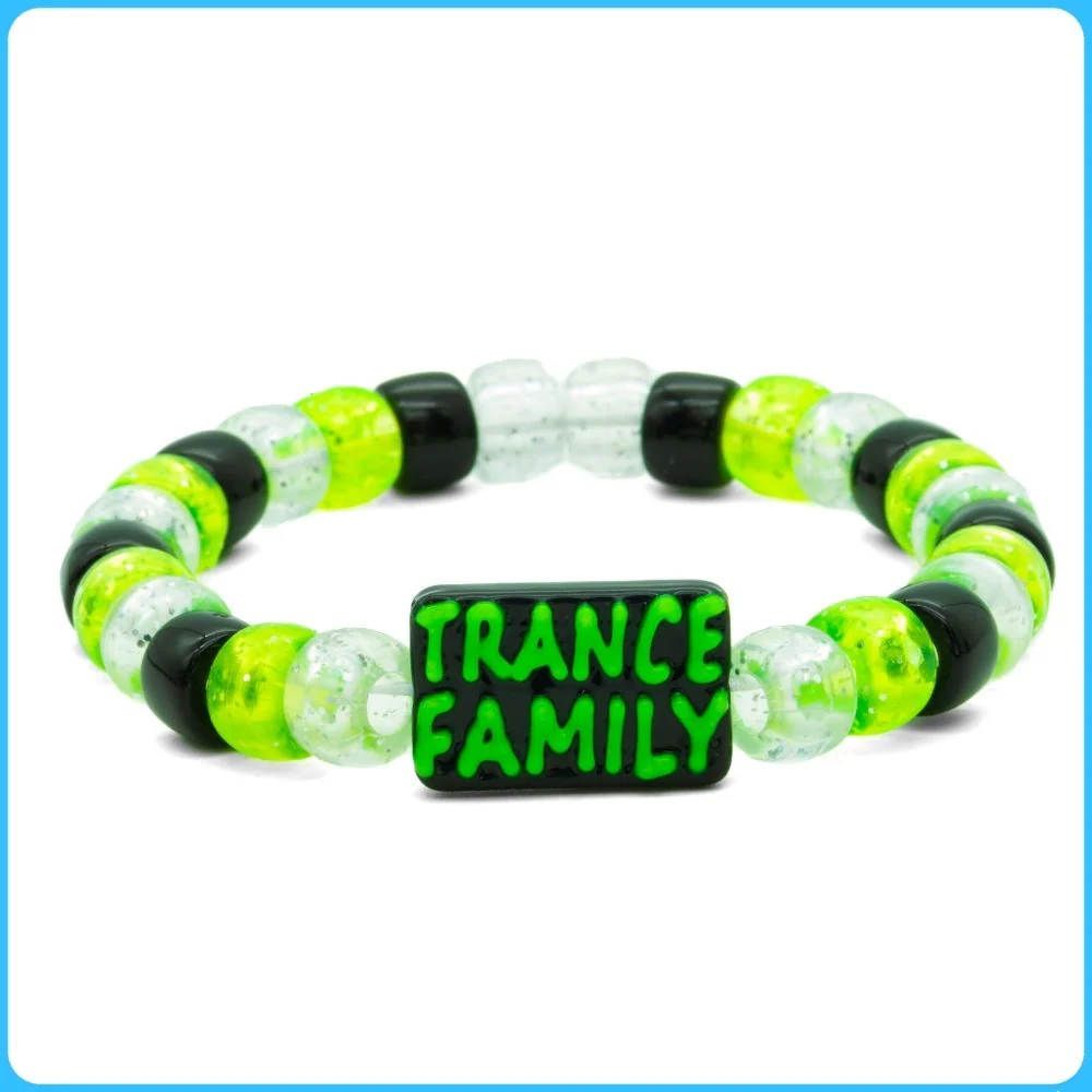Green Trance Family Kandi Bracelet