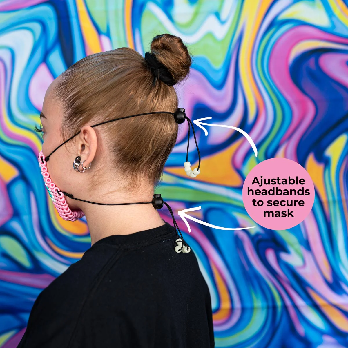 Heartbeat Glow-in-the-Dark Surgical Kandi Mask - Image 4