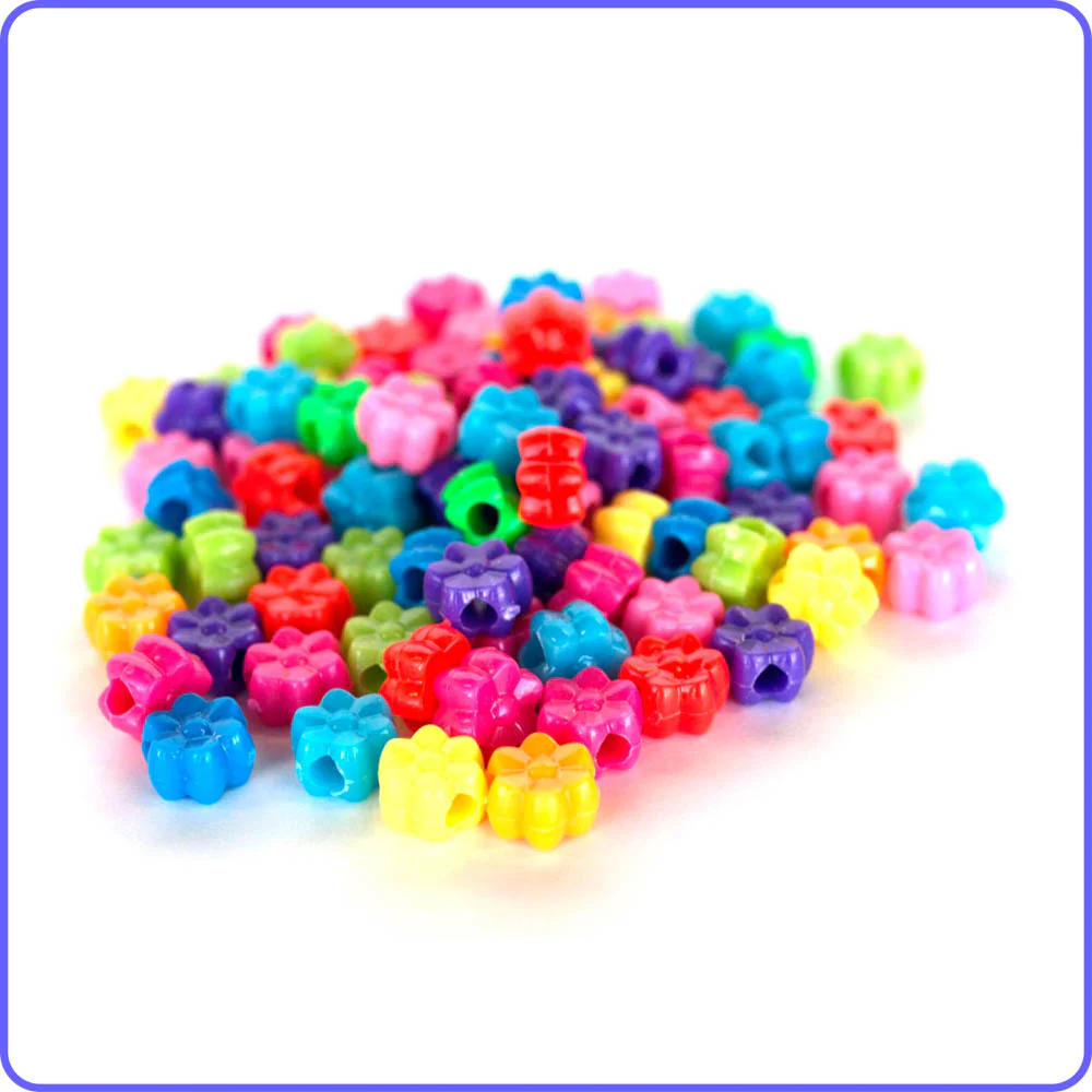 Multicolor Daisy Flower Beads - 100/Pack - Image 2