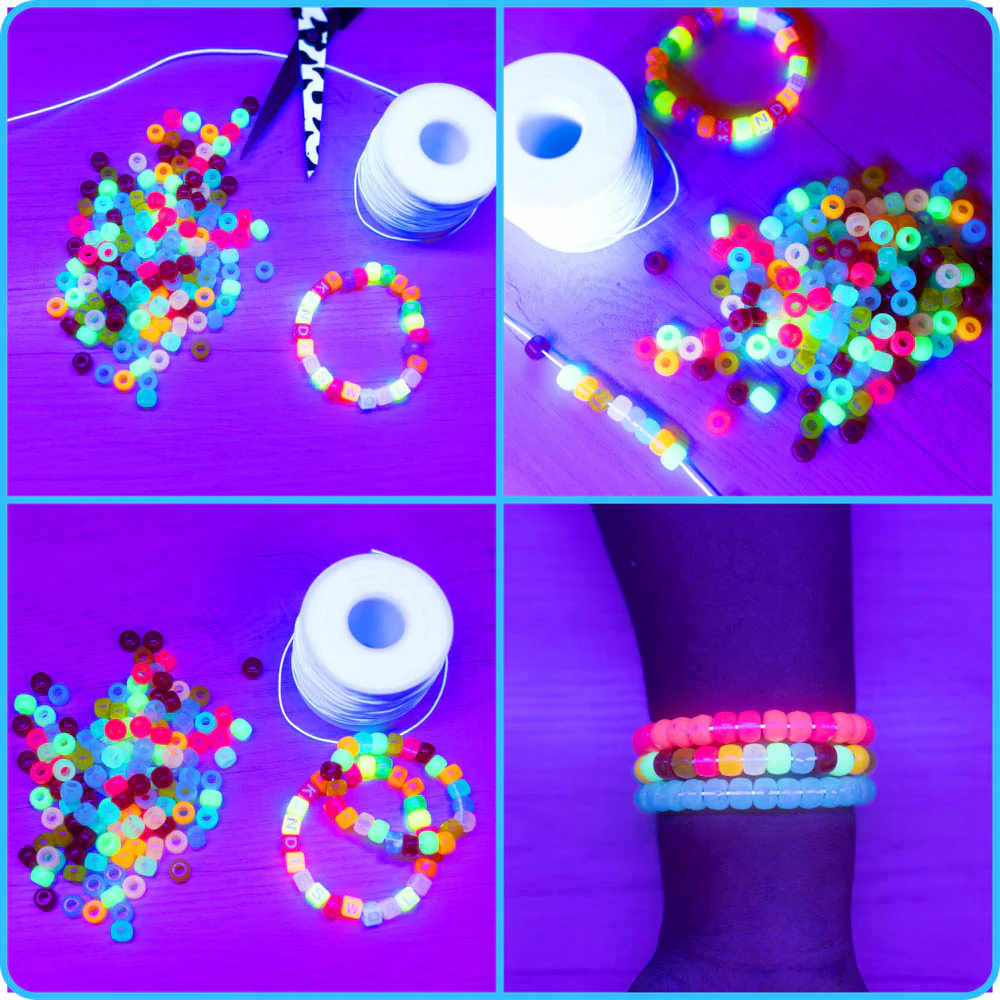 Multicolor Glow-In-The-Dark Pony Beads - 9mm - 300/Pack - Image 6
