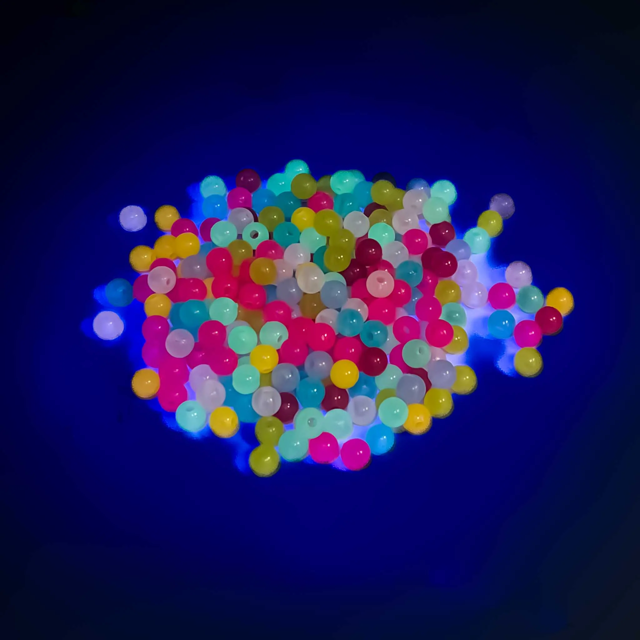 Multicolor Glow-In-The-Dark Round Beads - Regular Round - 6mm - Image 3