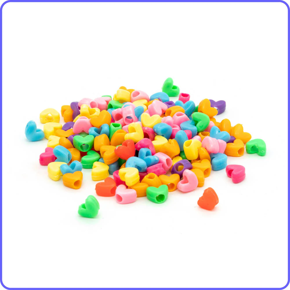 Multicolor Heart Beads - 150/Pack - Image 2