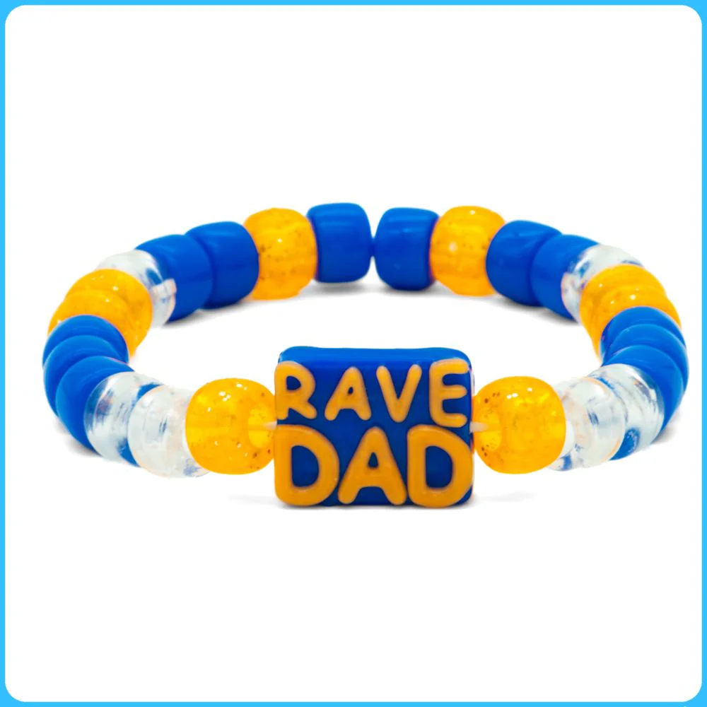 Orange Rave Dad Kandi Bracelet