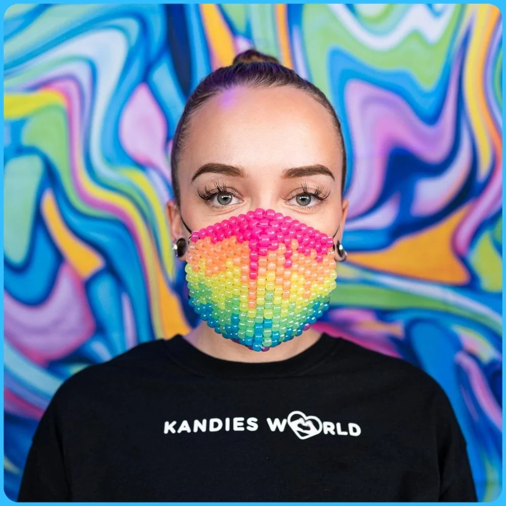 Paint Drip Glow-In-The-Dark Surgical Kandi Mask