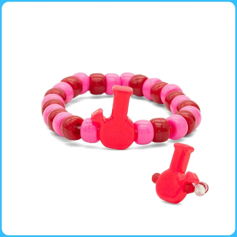 Pink Bong Kandi Ring & Bracelet - 2/Pack