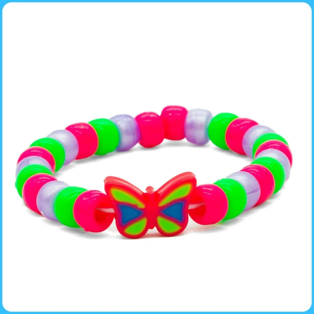 Pink Butterfly Kandi Bracelet