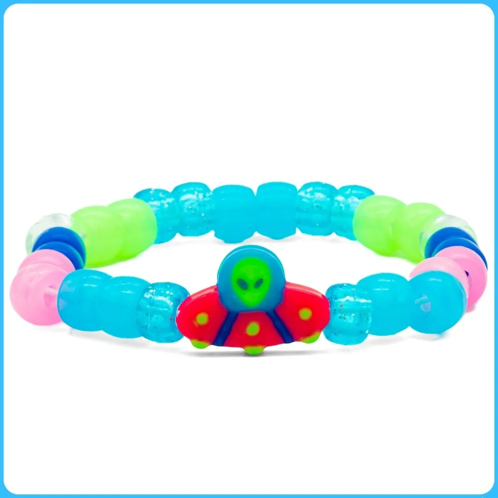 Pink Spaceship Kandi Bracelet