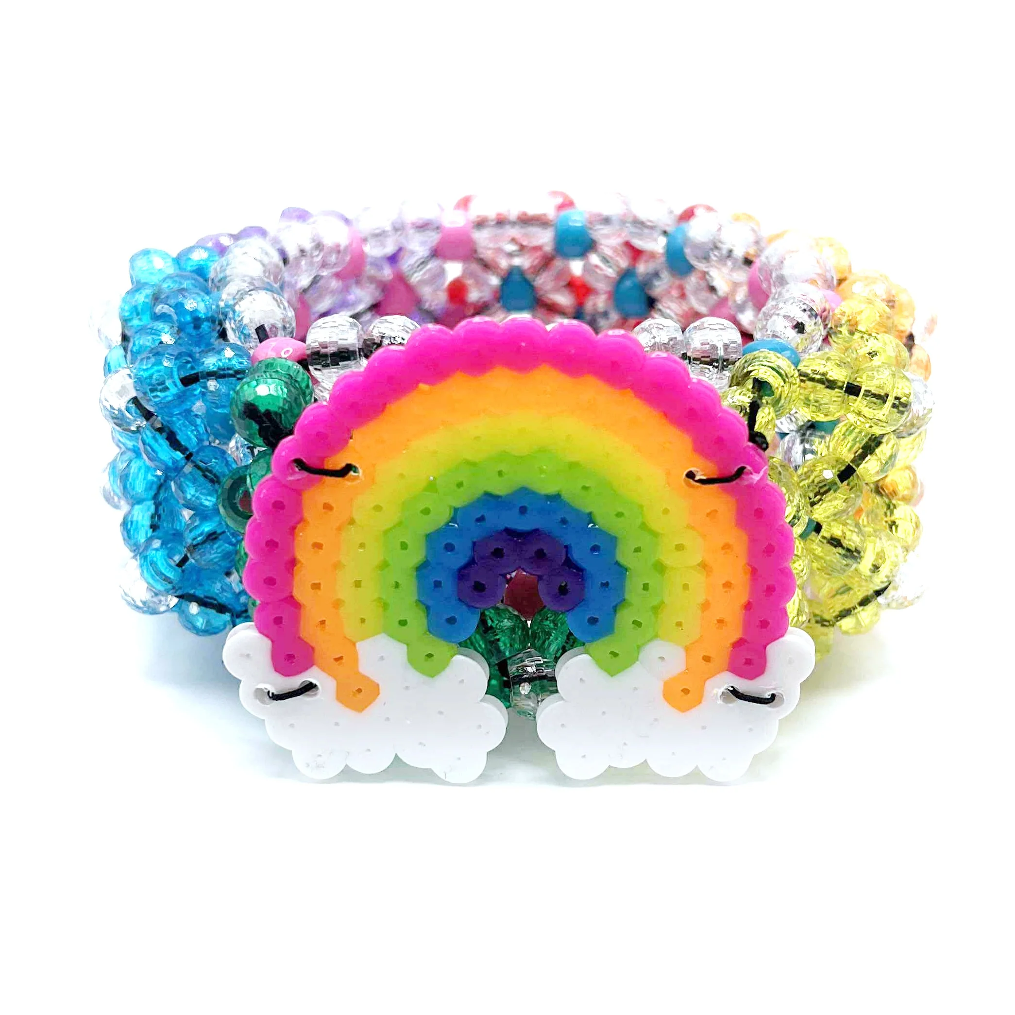 Rainbow Kandi Cuff Bracelet - Image 2