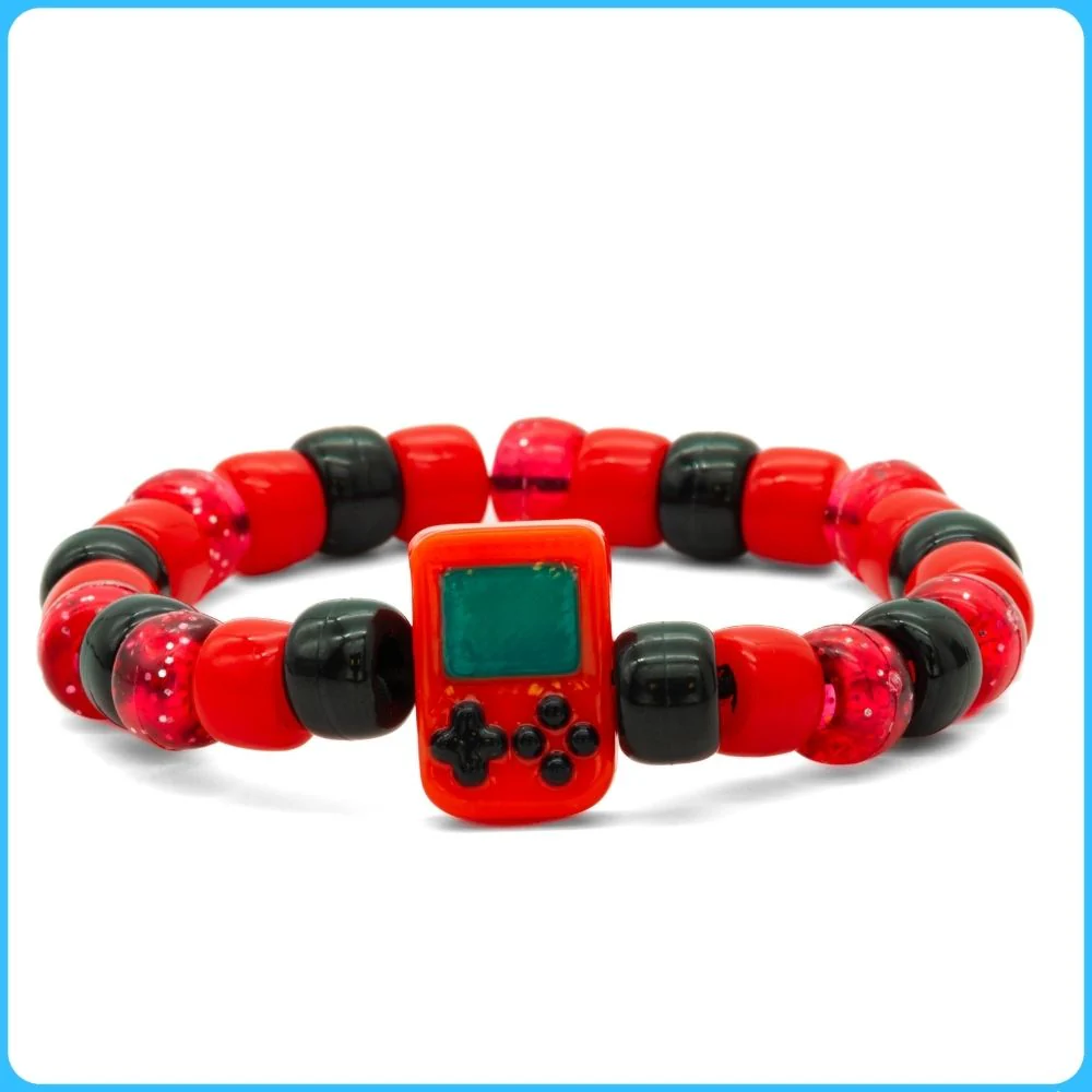 Red Handheld Kandi Bracelet