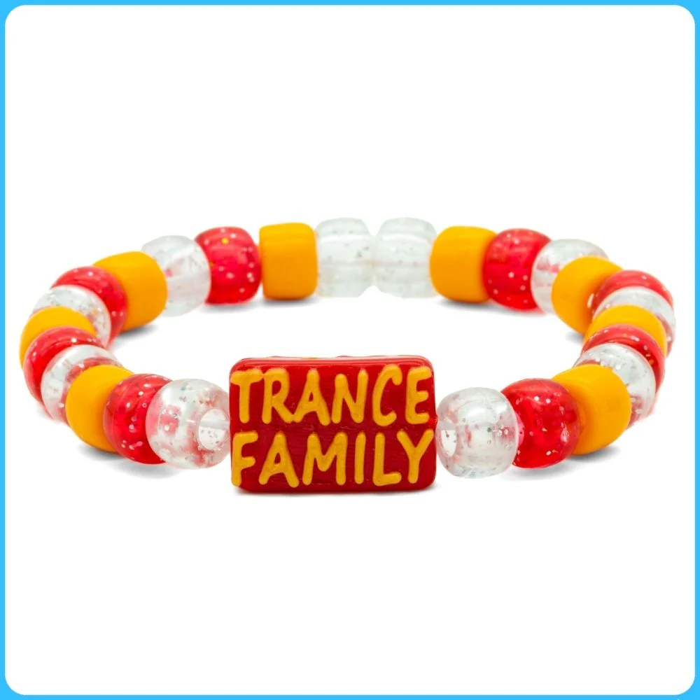 Red Trance Family Kandi Bracelet