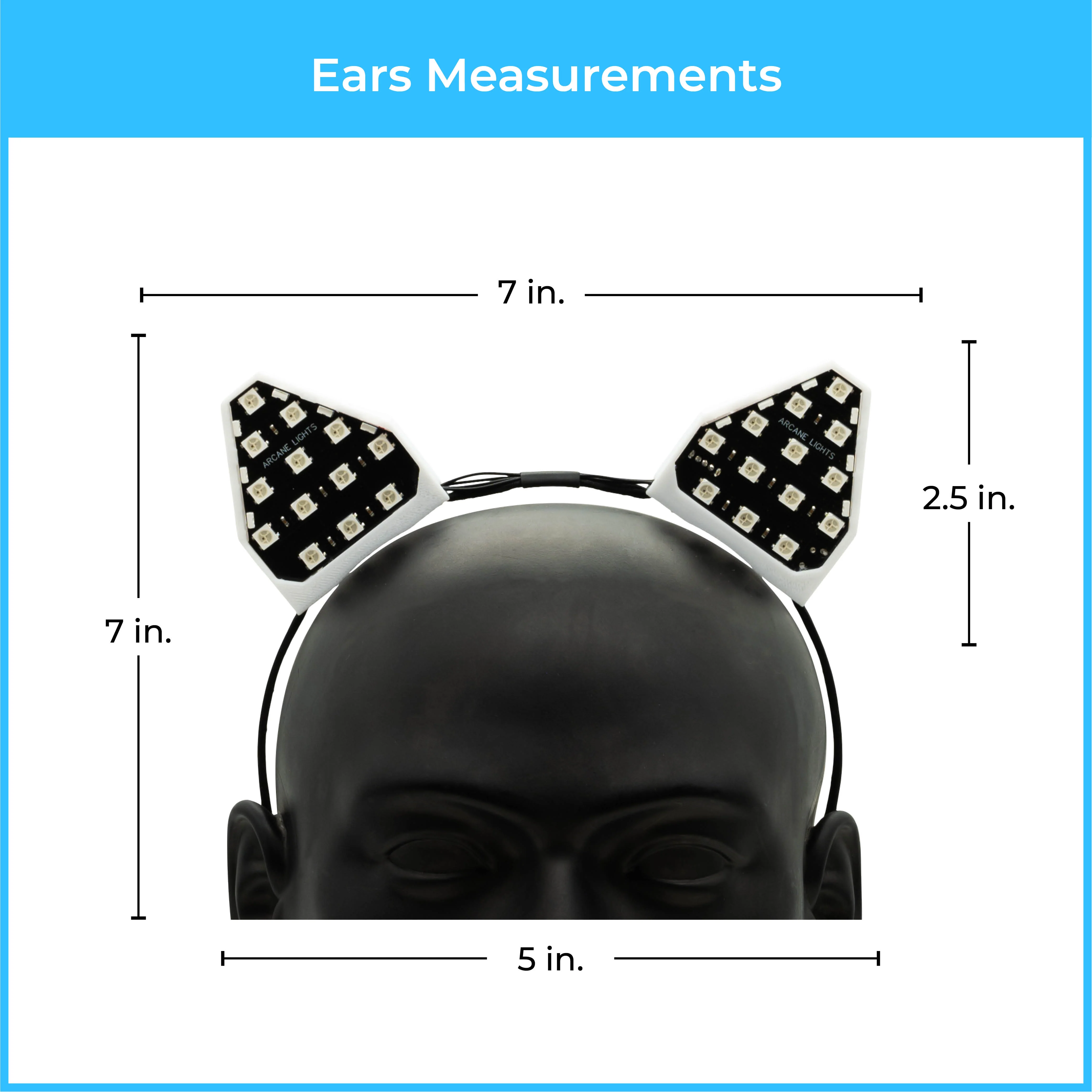 White Rim RGB LED Ears - Image 3