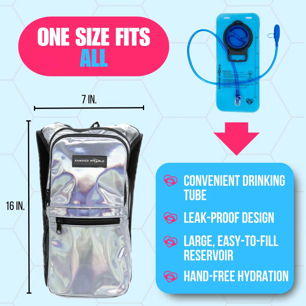 Silver Holographic Hydration Pack - Image 3