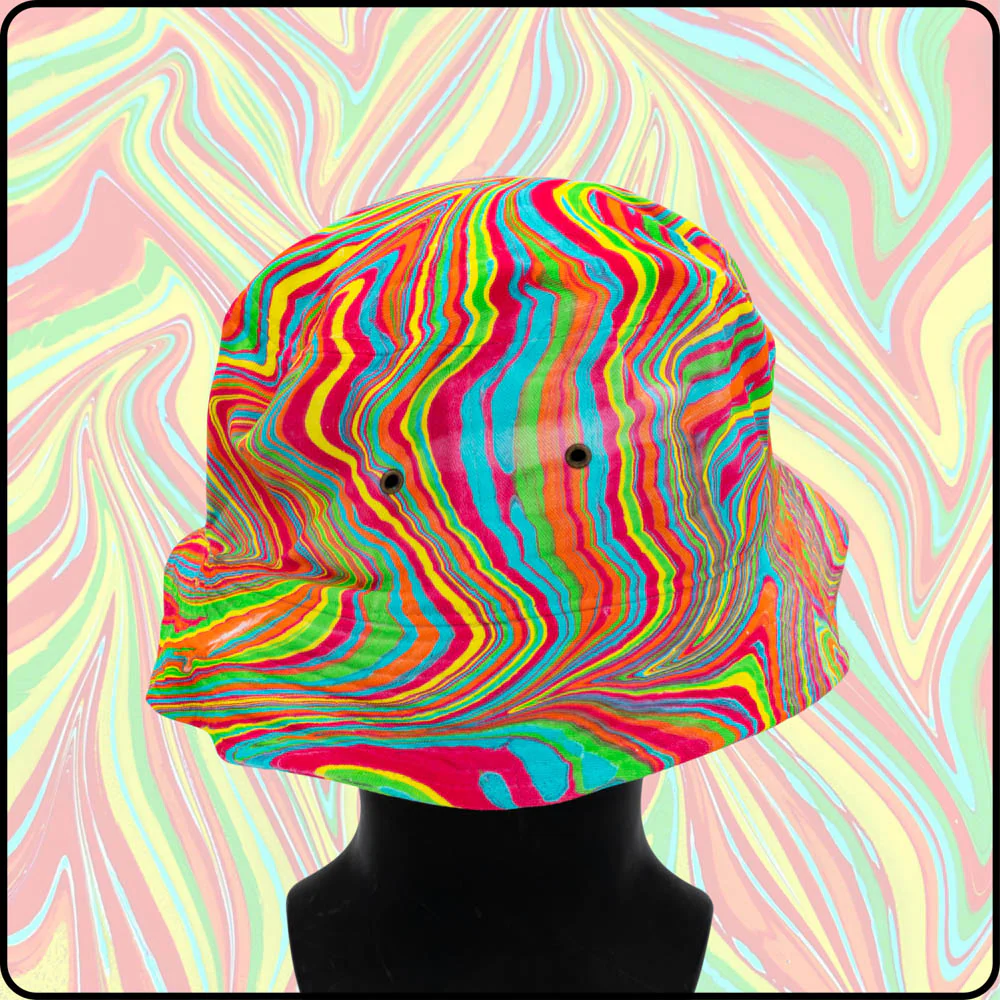 Techno Color RGB Hydro-Dipped Bucket Hat - Image 3