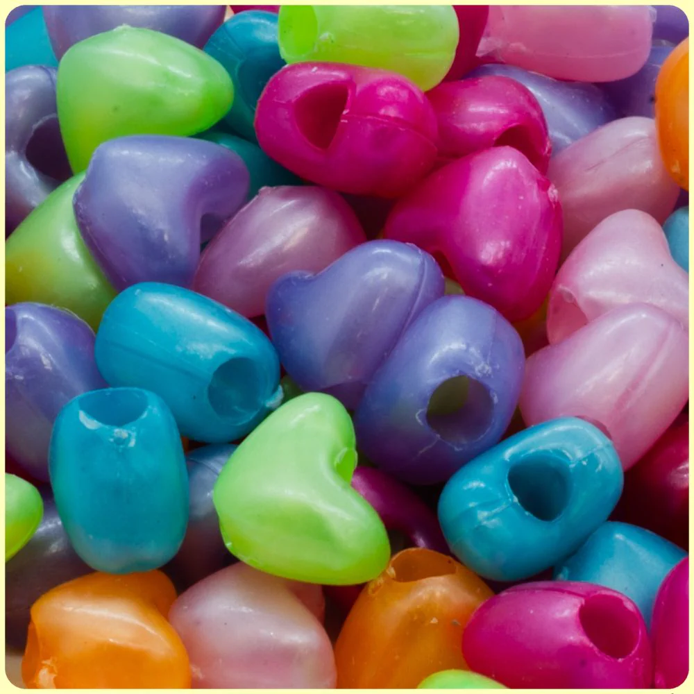 UV Fluorescent Heart Beads - Image 3