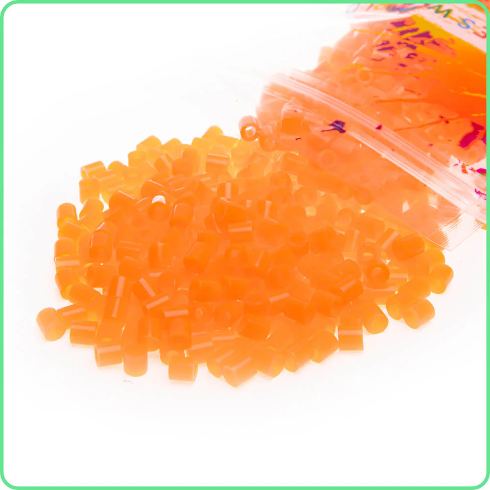 Translucent vibrant Orange Fuse Beads - 5mm - 1000/Pack - Image 2